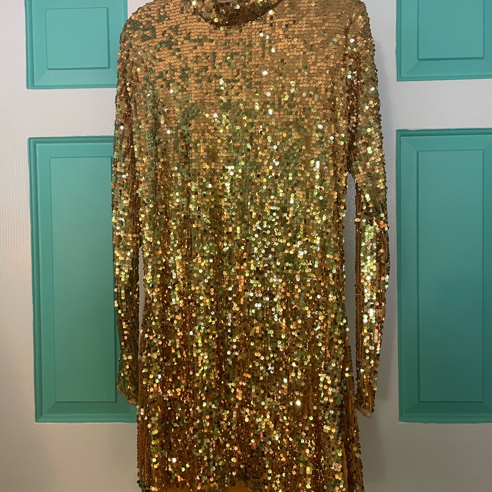 Gold Sequin Dress